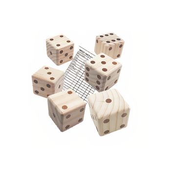 Kæmpe yatzy spil til haven inkl 6 terninger 7x7x7 cm og blok