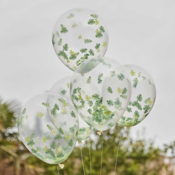 Ballonger med Konfettiblad 5x - 30 cm
