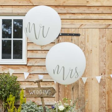 Stor Mr & Mrs-ballong 2x - 90 cm
