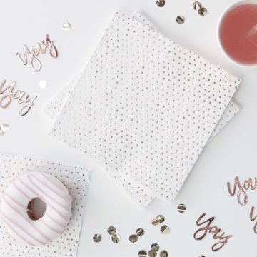 Servetter med Rose Gold Prickar 16x - 33 x 33 cm