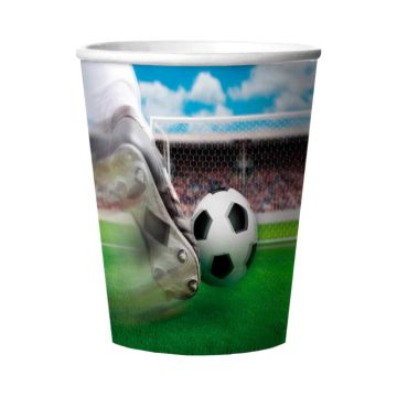 Fotboll pappmuggar 3D 4x - 266 ml