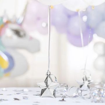 Stjärnformad silverballonvikt 10x11 cm