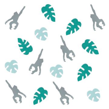 Djungelkonfetti med apor och palmer - 13 g