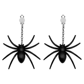 Halloween svarta spindel falska örhängen - onesize