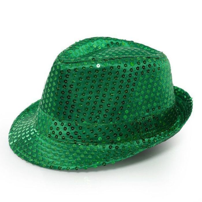 Grön hatt med glitter