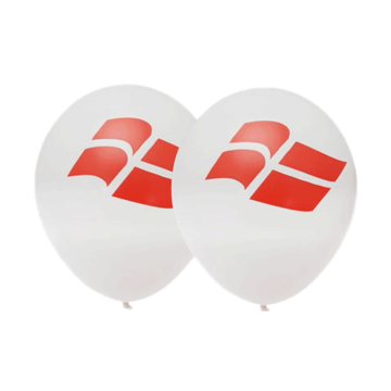 Dannebrogs Balloner i Vit 25cm 6x