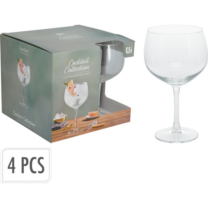 Gin och tonic-glas på fot, 4 st., 65 cl