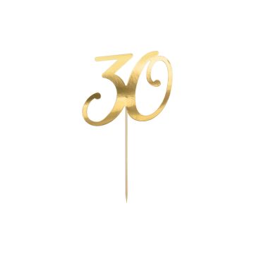 30 års tårndekoration guld - 20,5 cm 