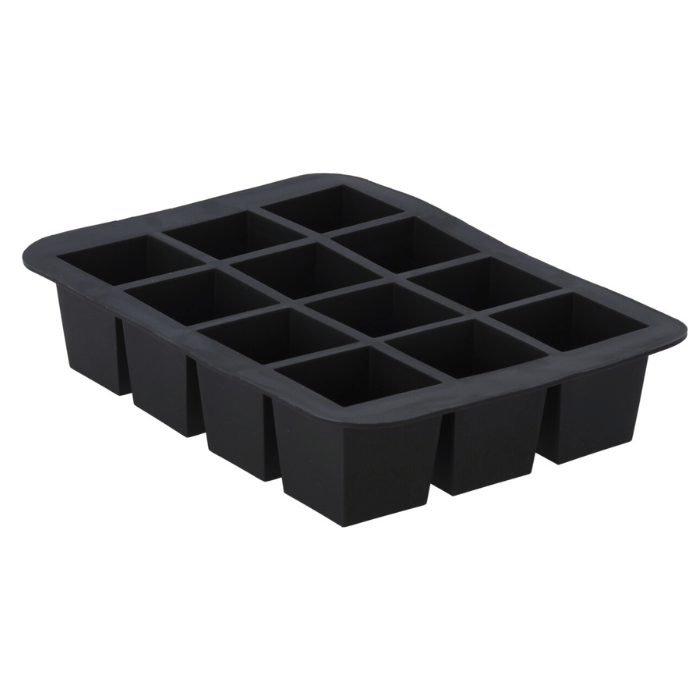 Gummisylinderform för 12x 4x4x4 cm isbitar