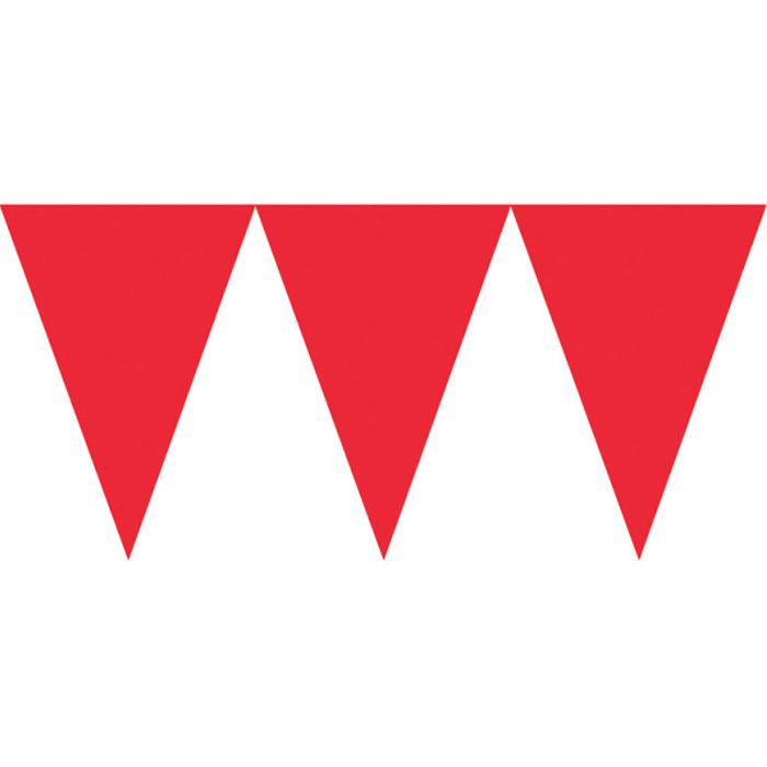 Röd Plast Flagggirlang - 4,5 meter