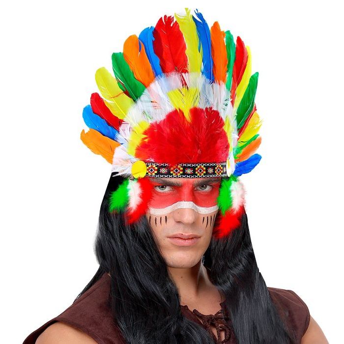 Flerfärgad indiansk hövding fedora