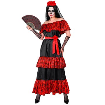 Dia de los Muertos kostym för damer - 4 delar