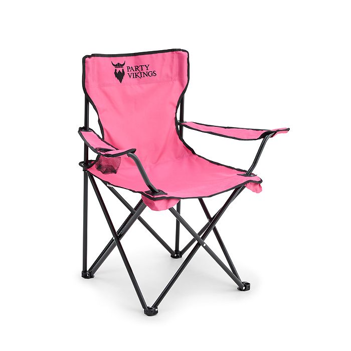 Festivalstol rosa inkl. kopp-hållare campingstol