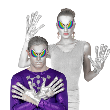 Alien handskar metallisk silver - one-size