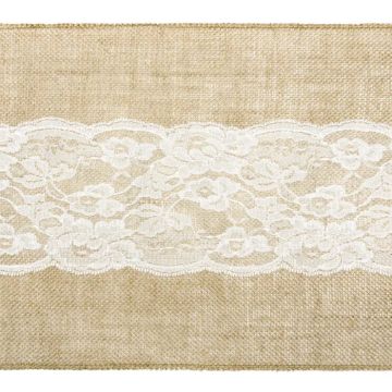 Jute duk med spetskant 0,28x2,75 m