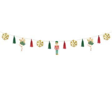 Julgirland med nötknäppare, balettdansös mm 2 meter