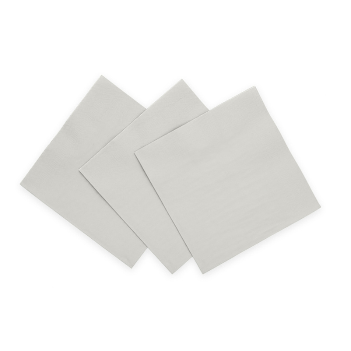 Silvergrå servetter 20x - 33x33cm