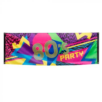 Färgglatt 80-talsbanner - 74x220 cm