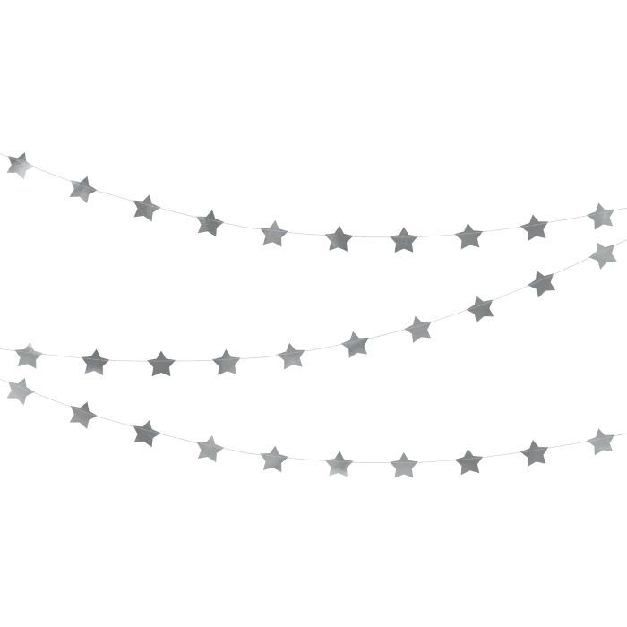 Silverstjärna girlang - 3,6 m