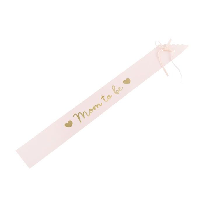 Rosa Mom to Be babyshower papper snörband - 75 cm