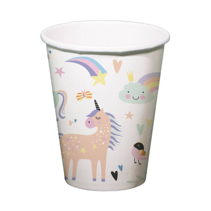 Pappmuggar med enhörningsmotiv 6x - 250 ml