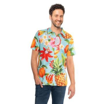 Hawai-skjorta med flerfärgade fruktmotiv 