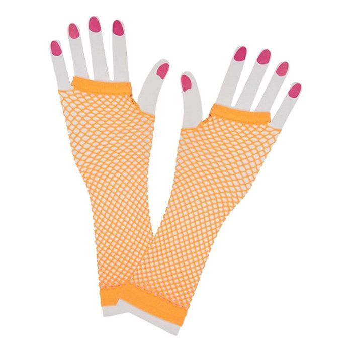 UV långa nätvantar orange  2x - 25 cm 