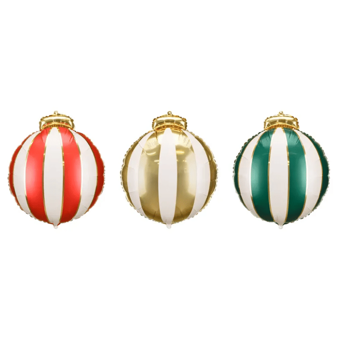 Julekula folieballong 3x - 42x46 cm