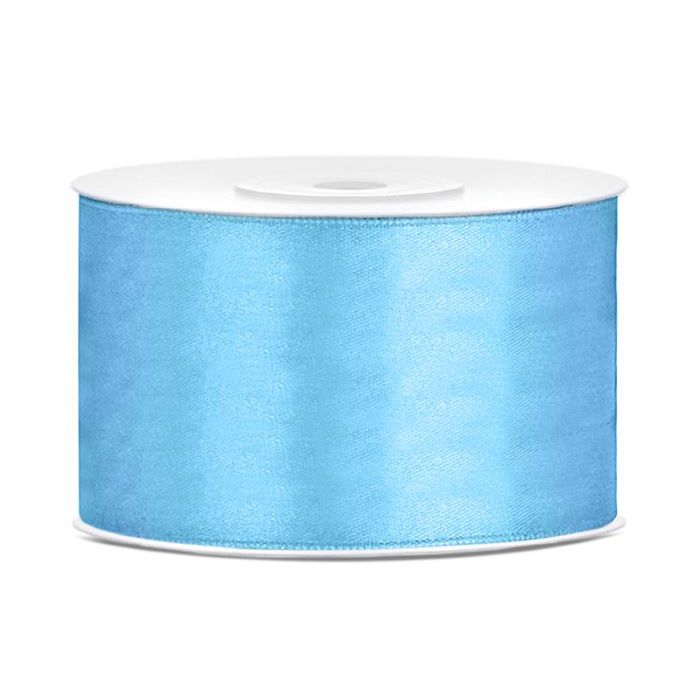Ljust blått satinband - 38 mm x 25 m
