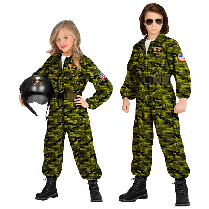 Jagerpilot overall för barn i camouflage