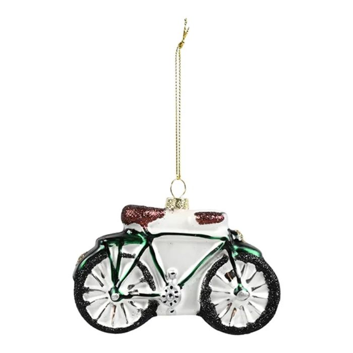 Glittrande cykel med guldsnöre för hängning Det Gamla Apoteket